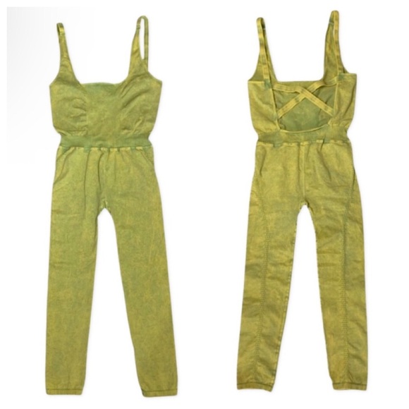 Free People free movement Good Karma Onesie color Olive Green size XS - Picture 6 of 13